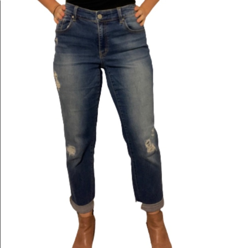 Chico’s The Platinum Boyfriend Distress Jeans